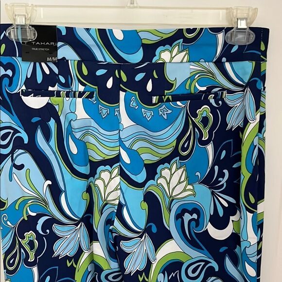 Tahari Tummy Control True Stretch Vibrant Floral Pull on Pants Sz M NWT - Picture 5 of 12